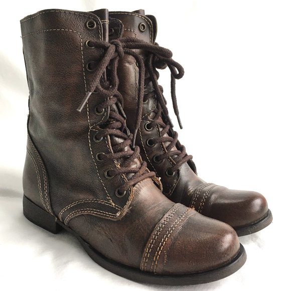 Steve Madden Shoes - Steve Madden Troopa combat boots brown leather zip